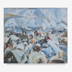 Lote 114, José Navarro y Llorens, "Encuentro de mujeres en la playa "