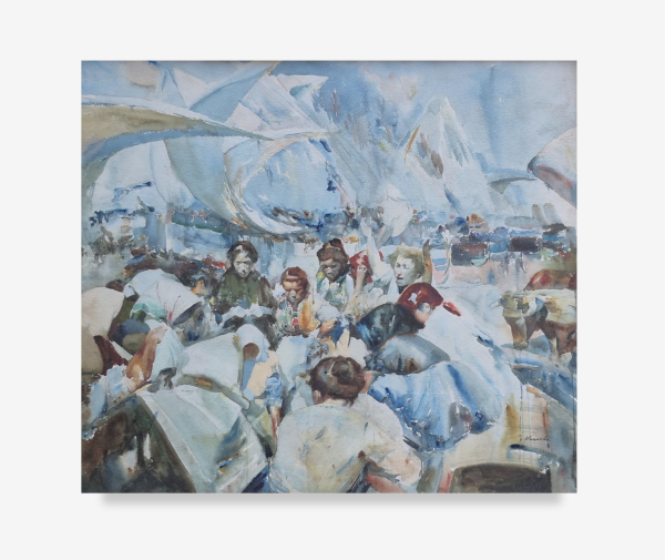 Lote 114, José Navarro y Llorens, "Encuentro de mujeres en la playa "