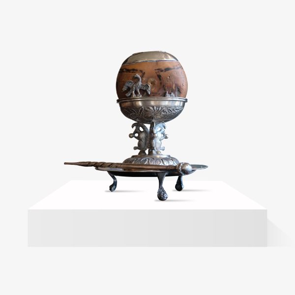 Lote 285, Mate de plata con calabaza natural