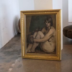 Lote 79, Henriette Petit, "Mujer sentada", óleo sobre tela