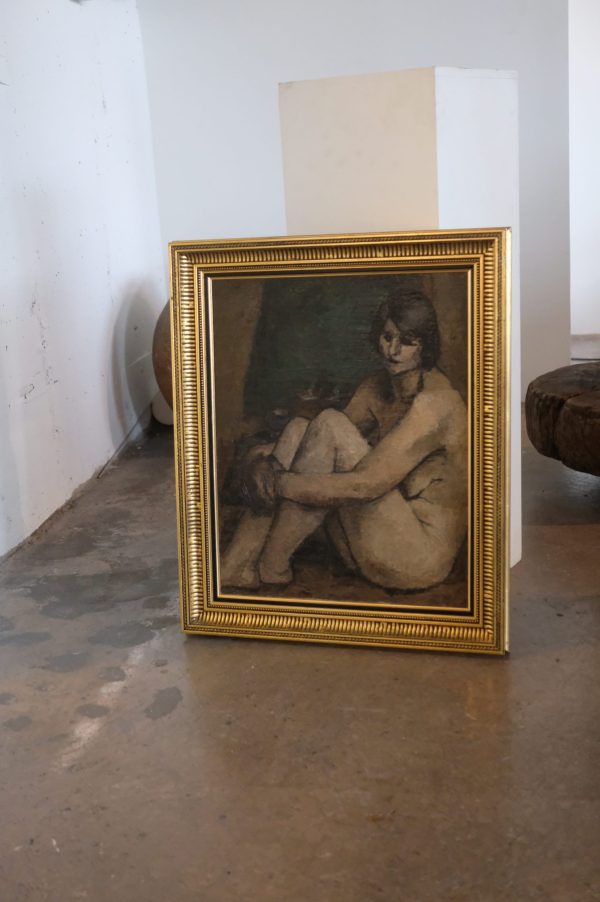 Lote 79, Henriette Petit, "Mujer sentada", óleo sobre tela